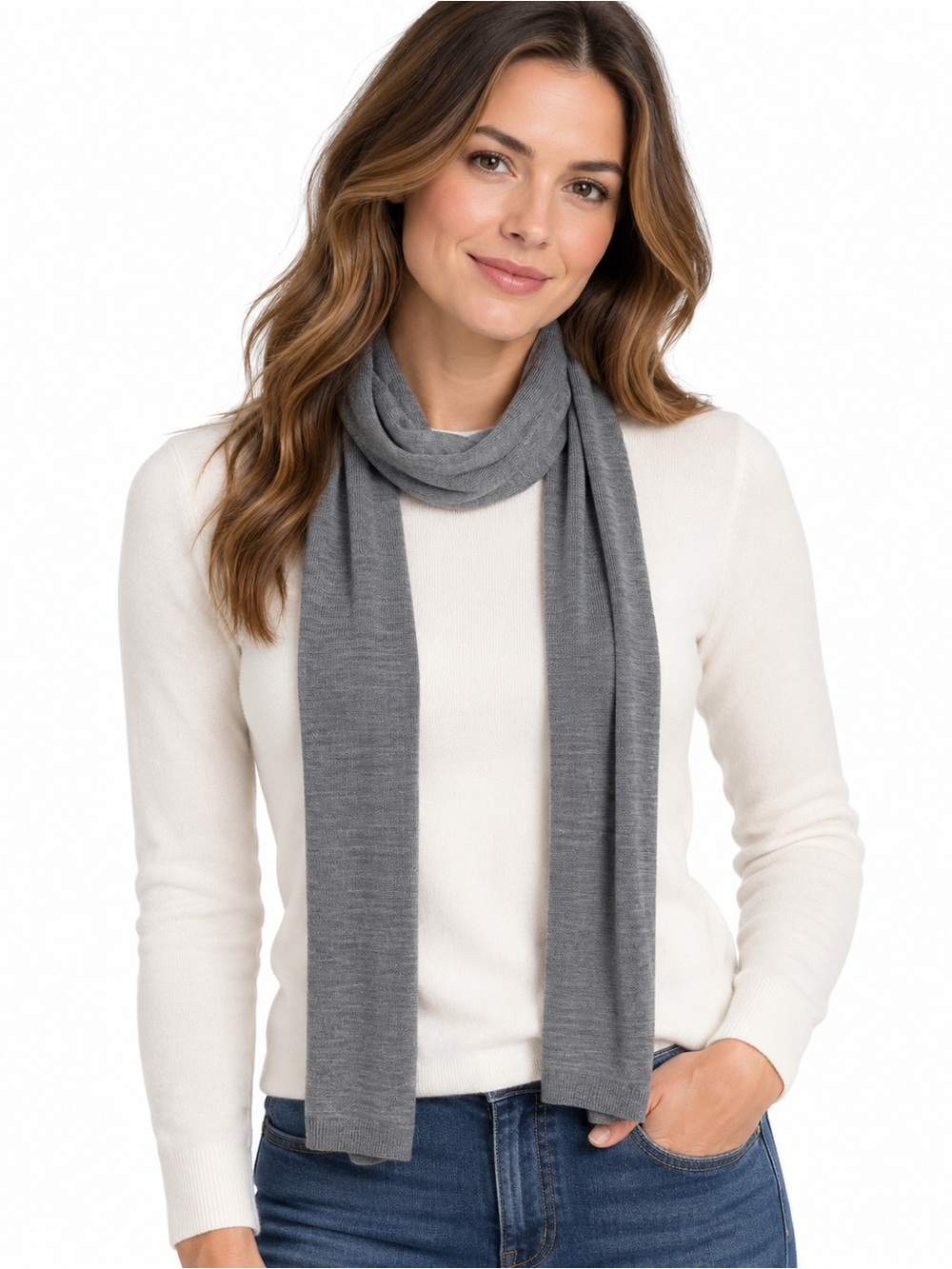 Icebreaker Women’s Merino Wool Lightweight Scarf Gray OS Classic Minimalist